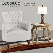 Cees&Co Club Chair with table & lamp