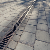 Тротуарная плитка и ливневая решетка