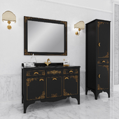 Bathroom furniture &quot;Alice - Laccato nero oro&quot;