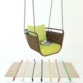 Swing Portofino Roberti Rattan Greenfield 9770; carpet Ikea Tilst