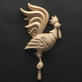 Decoration carved cockerel