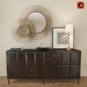 Counterpoint Credenza \ Mirrors Dawn \ Dover Buffet Lamp