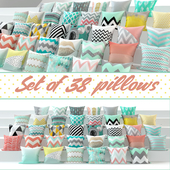 set of 38 pieces of pillows pillow set 38