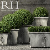 Restoration Hardware estate zinc ring square planters