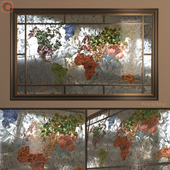 Витраж Карта Мира (World Map stained-glass window)