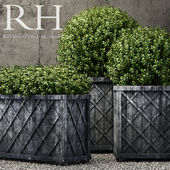 Restoration Hardware weathered steel lattice planters