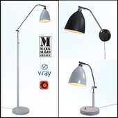 Lamps from the company Markslöjd, model FREDRIKSHAMN, -table lamp, floor lamp and sconces.