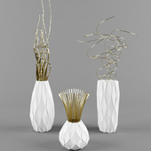 white bronze vase