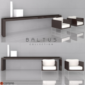 LENON CONSOLE AND DAMASCO ARMSCHAIRS BY BALTUS