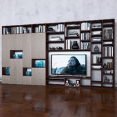 Storage system with books tv vase 5