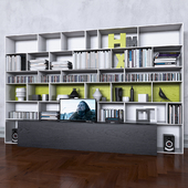 Storage system with books tv vase 6