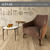 Alivar Celin chair Sirio coffe tables