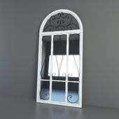 Зеркало белое в стиле прованс "Французское окно"