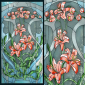 Stained-glass window Lilies