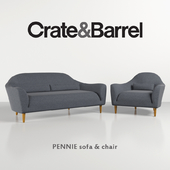 Crate&Barrel Pennie sofa and chair