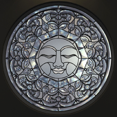 Stained glass round The SUN