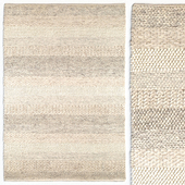 Flat Weave Wool Rug Texture Light Grey