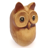Owl in white wood