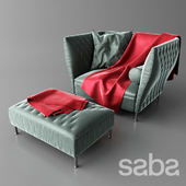 Armchair quilted (Chair) Saba Poltrona with pouf