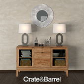 Crate&Barrel Credenza & whiskey set