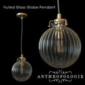 Anthropologie Fluted Glass Globe Pendant