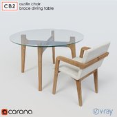CB2 Brace Dining Table + Austin Chair