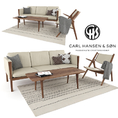 Carl Hansen CH163 sofa and CH28 lounge chair