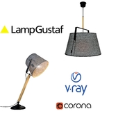 Настольная лампа и подвесной светильник, модель LEGEND, от компании LampGustaf, Швеция.