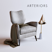 Arteriors Beck Chair Stone Leather Gray Ash