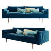 Vintage Blue Velvet Sofa