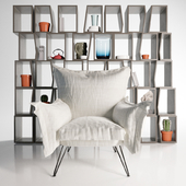 Moroso Cloudscape Chair, Terreria bookcase