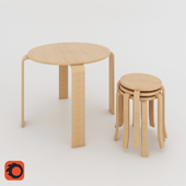 Table and stool skandi