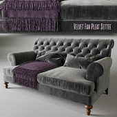 Velvet Fan Pleat Settee | RALF Coffee table