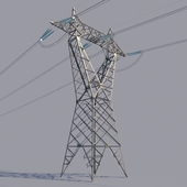 High voltage power line (reverse delta tower)