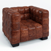 Arthur Tufted Leather Cube Club Chair