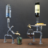Decor of pipes with alcohol
