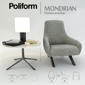 Poliform MONDRIAN collection armchair Marlon
