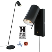 Model CARRIE, wall and floor lamps, from the company MARKSLOJD, Sweden.
