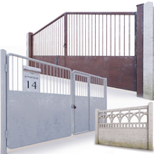 ворота и бетонный забор