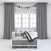 Set for baby - crib Ikea and curtains