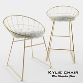 T058G Kylie Sheepskin Chair with cushion bar stool