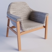 Gray Wicker And Wood Taormina Armchair