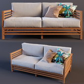 Wood Praiano Outdoor Occasional Bench