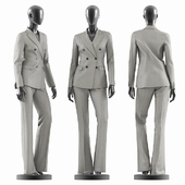Woman Gray Suit