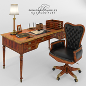 Armchair and desk with accessories Jonathan Charles