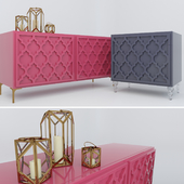 Tangier side table and 2 door credenza