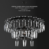 Ceiling Lights Wine Glass Chandelier 240W Pendant Lighting Wine Glass Feature
