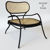 Lehnstuhl Low armchair - / Wood & teak - Wiener GTV Design