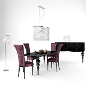 Purple dinner chair & table