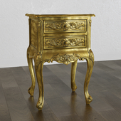 Cosette 2 Drawer Side Table  Gold Leaf